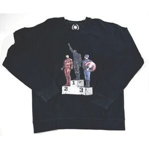 Marvel Black Panther Iron Man Captain America Podium Sweatshirt Size Large